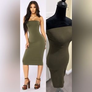 Army green Sleeveless dress